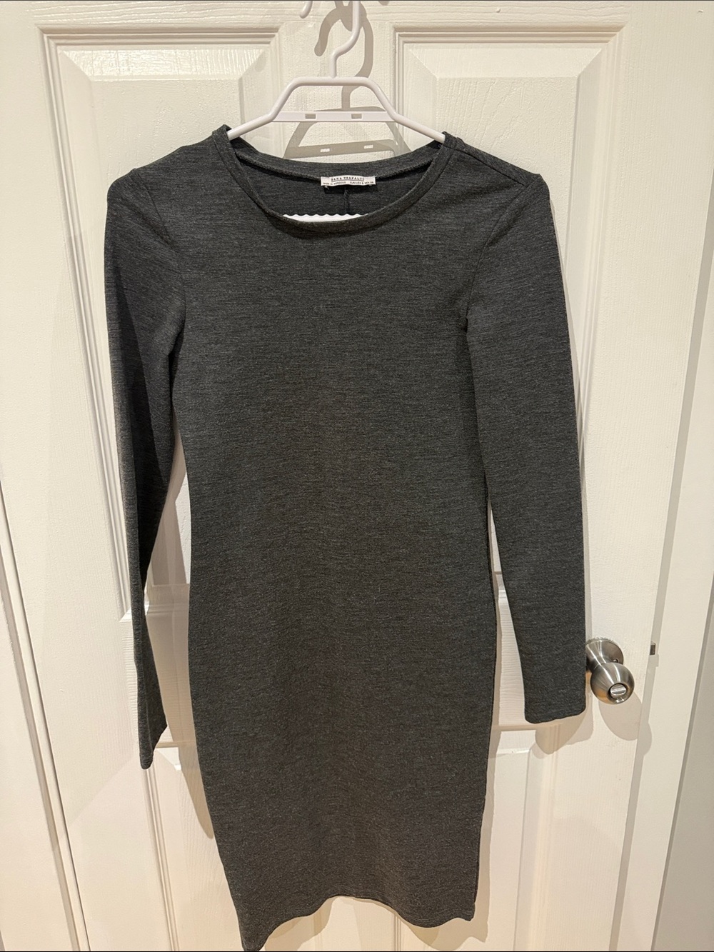 Charcoal Long Sleeve Bodycon Dress - Zara